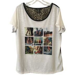 Style & Company PXL Top Rhinestones On Shoes & Bag, Black & Leopard Print Back